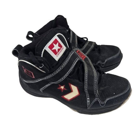 Converse Elton 76ers Player High Top Sneakers Mens Size 9 Black Red - Picture 2 of 11